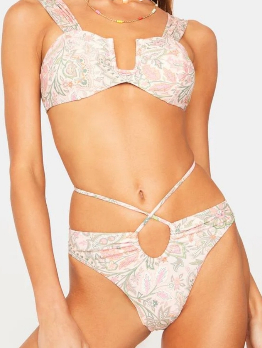 NWT Power 2 the Flower Bikini Bottoms Boho Pink - xs